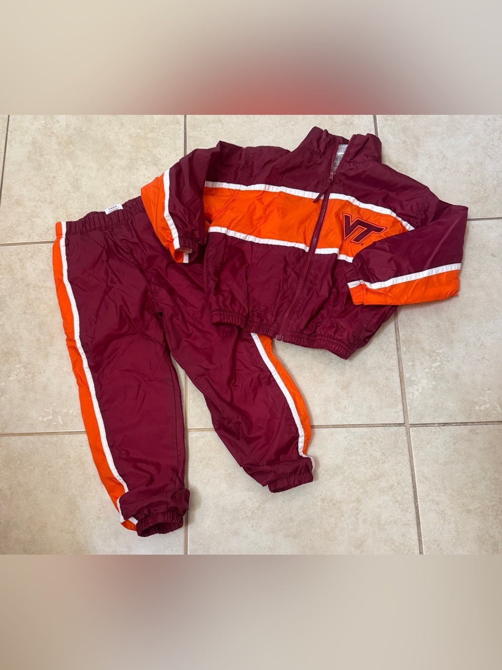 Virginia Tech VT Maroon & Orange Toddler Windbreaker Set